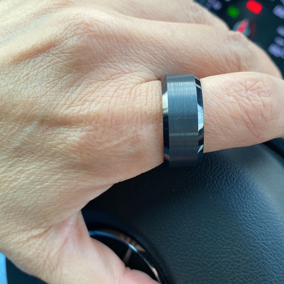 10MM BLACK TUNGSTEN WEDDING BAND - Picture 4 of 10